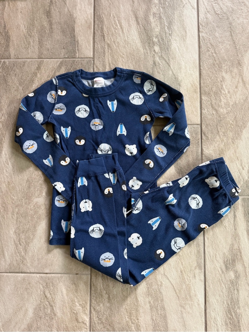 Hanna Andersson Navy Blue Animal Faces Pajama Set